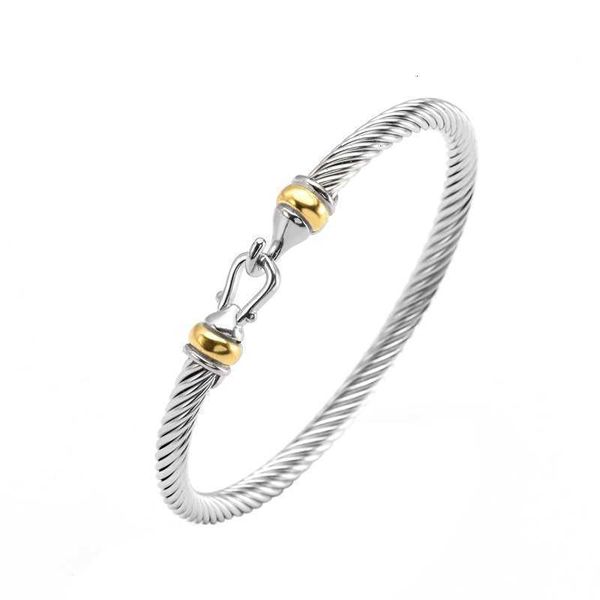 

cuff bracelets charm 18k gold fashionable twisted wire electroplating room woven hook bracelet zircon designer letter jewelry crystal cuff, White