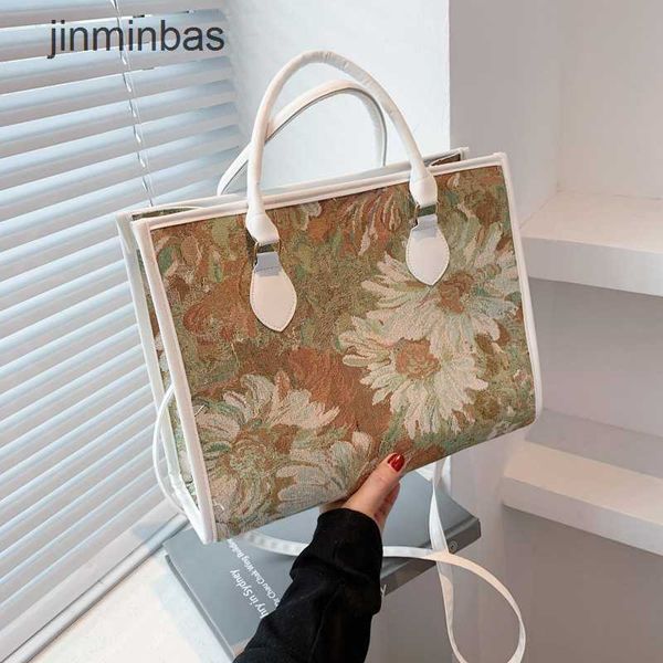 

factory 50% fashion bag korean version large capacity women's summer new msenger oil painting portable tote