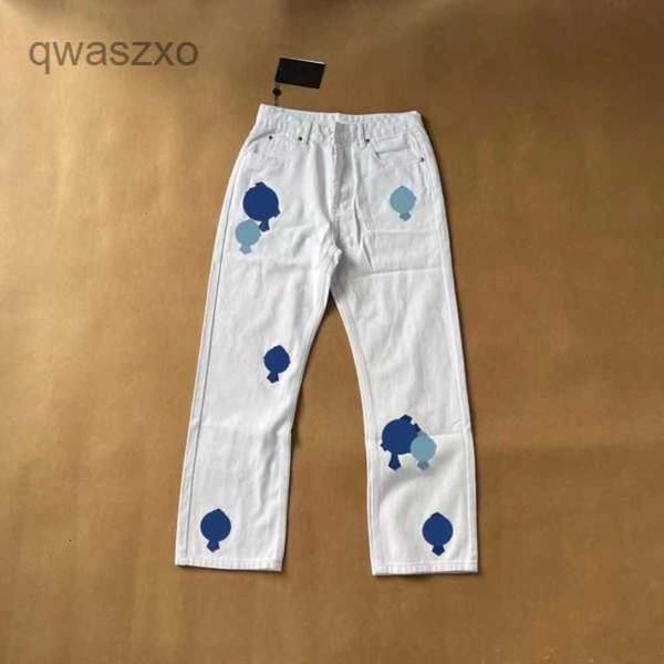 

mens jeans designer make old washed chrome straight trousers heart letter prints for women men casual long stylexk2l, Blue