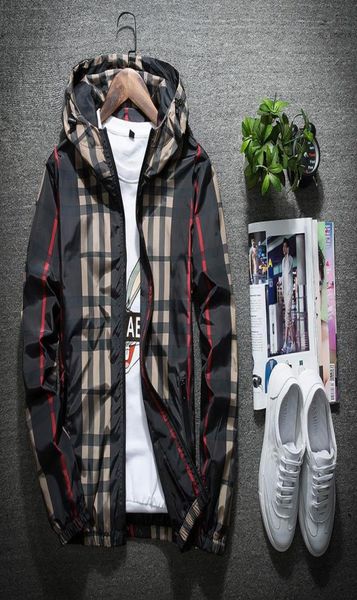 

men039s jacket sport windbreaker long sleeve mens jackets zipper pocket men casual hoodie coat plaid jackets plus size m5xl8034605, Black;brown