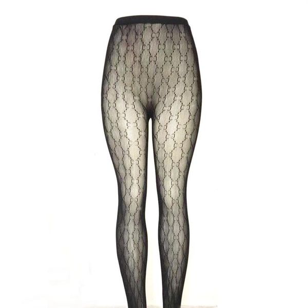 

classic black mesh stockings fishnet eye pantyhose double g family letter hollow bottoms2714