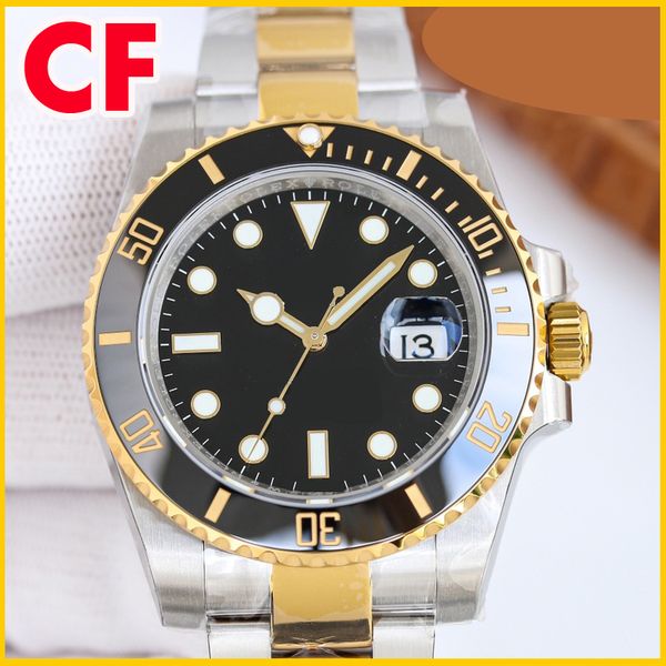 

cf clean factory mens watches 3135 movement 40mm surface blue black green dial stainless steel strap sapphire waterproof montre de luxe subm, Slivery;brown