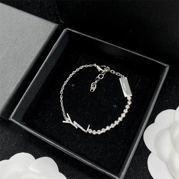 

designer womens chain bracelet jewelry gold pendant mens silver diamond bracelet for women luxury fashion golden chin bracelets 224997837, Black
