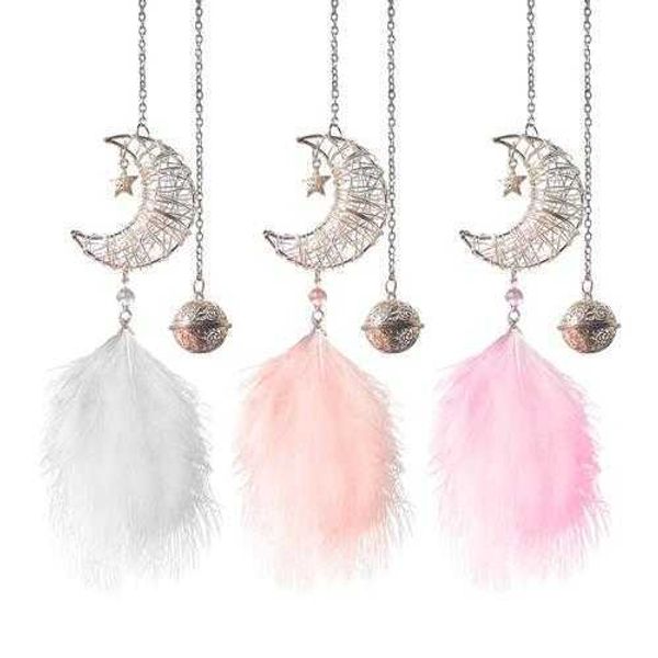 

interior decorations car for women dream catcher moon nature feather pendant small traditional bohemian home t221215