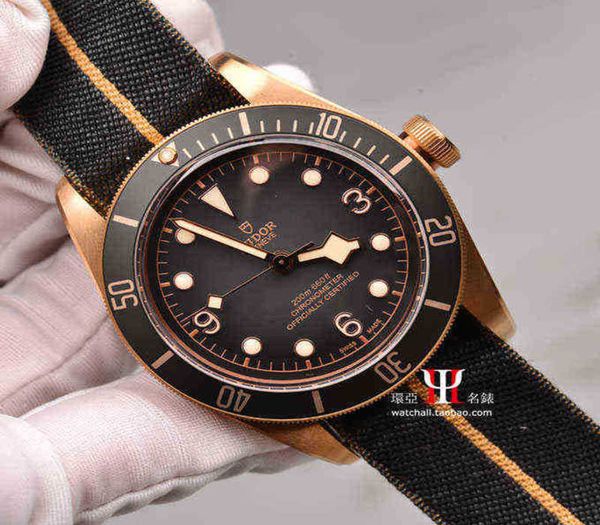 

superclone mechanical watches tudors dynasty watch designer dirudder biwan series 43mm bronze automatic mechanical men's 79250ba stainl, Slivery;brown