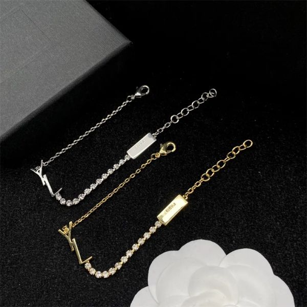 

womens chain bracelets designer jewelry gold pendant mens silver diamond bracelets for women luxury fashion golden chin bracelets 7912055, Black