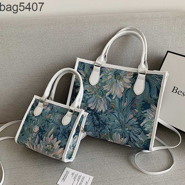 

factory 50% fashion bags wholesale and retail large capacity canvas female summer msenger new foreign style oil painting single shoulder por
