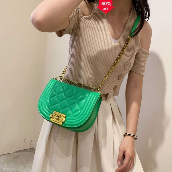 

fashion designer bags lingge chain bag women's 2022 new diagonal foreign style texture single shoulder ti-de saddle clutch bags for wom