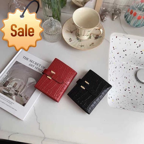 

woman's luxury designer wallet 2023 new short purse alligator print mini exquisite driver's license leather purse factory direct s, Red;black