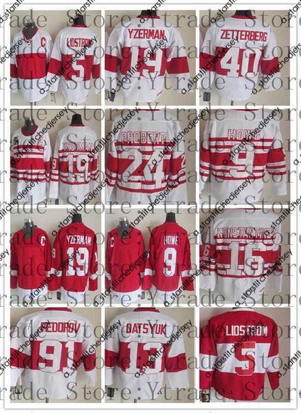 

hockey jerseys vintage ccm hockey 91 sergei fedorov 75th jersey gordie howe steve yzerman 13 pavel datsyuk 5 nicklas lidstrom 40 henrik zett, Black;red