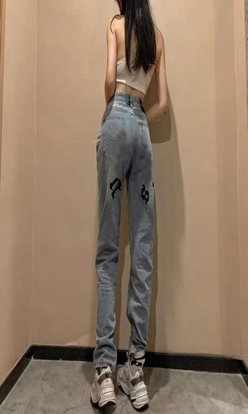 

european american mens palm fashion jeans highend pants stretch straight men and women stretchs trousers casual angels letter pri2894963, Blue