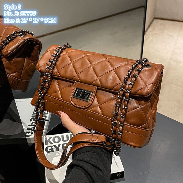 

factory direct ladies shoulder bags 2 colors classic embossed leather handbag double flip retro plaid chain bag elegant temperament black rh