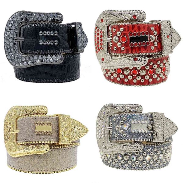 

womens belts colorful rhinestone men belt as birthday gift classic flower skull buckle ceinture luxury leather multi size designer lovers in, Black;brown