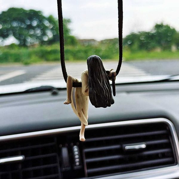 

interior decorations hanging accessory car pendant sadako doll sadako model 1pc car decoration gift rear view mirror car decoration accessor