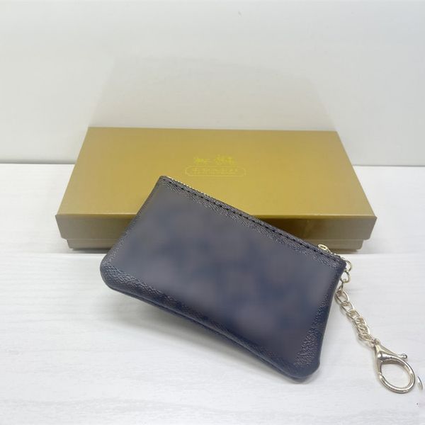 

2022 box leather multicolor coin purse long wallet clip classic zip pocket