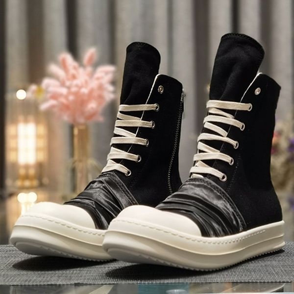 

casual rick men's shoes high mesh ro owens men women canvas sneakers