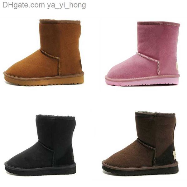

infant australia button suede wool kids toddlers winter snow boots classic mini short brown black pink boys girls seam sealed sheepskin yayi, Black;grey