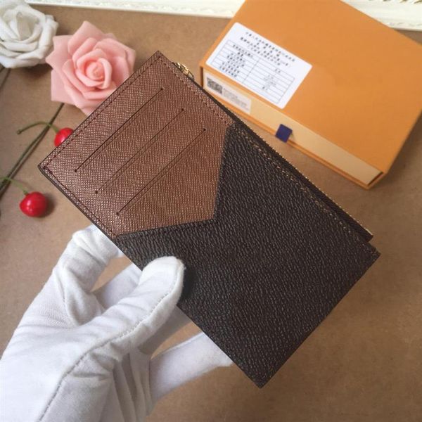 

wallet coin purse card holder key pouch luxury designer wallets leather bags mens bag cardholder womens purses handbag270o, Brown;gray