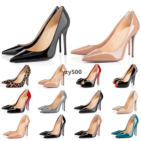 

red-bottoms christians 2021 high heels women party wedding leather shoe triple black nude yellow pink glitter spikes pointed toes pump jjh