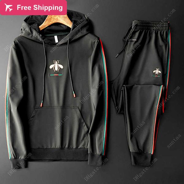 

2023 tracksuits autumn winter casual men sets clothing tracksuit sportsuit men's hoodies sportswear hooded sweatshirt pant pullover two, Gray