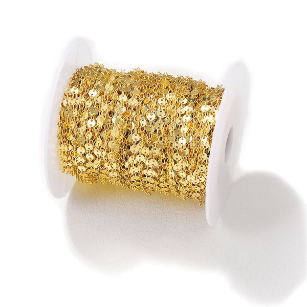 

wholesale gold plated 4mm disc cable chains diy jewelry making supplies, Silver