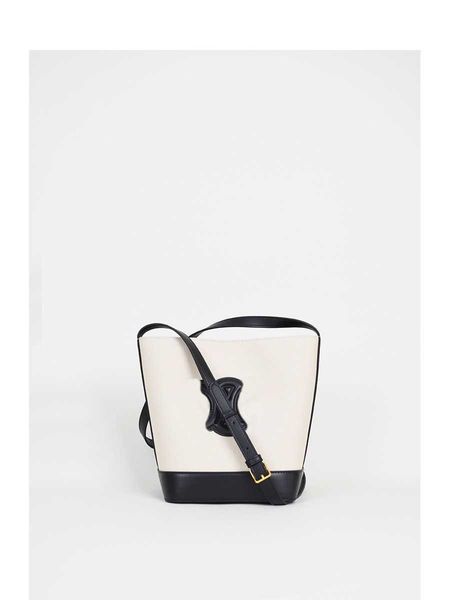 

designer new leather bucket bag women's large capacity canvas light luxury small people's oblique straddle