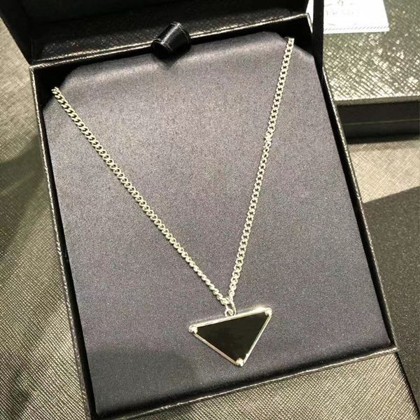 

designer pradaa collarbone gold chain green stripe triangle geometry pendant necklace women's net red tide cool wind neck jewelry, Golden;silver