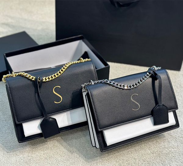 

luxury sunset envelope crossbody tote bag women men designer purses bag woc genuine leather clutch flap classic handbags metal satchel chain