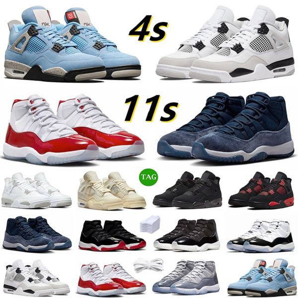 

2023 sail 4 4s mens basketball shoes midnight navy 11 11s cherry cool grey concord gamma university blue fire red oreo bred black cat women