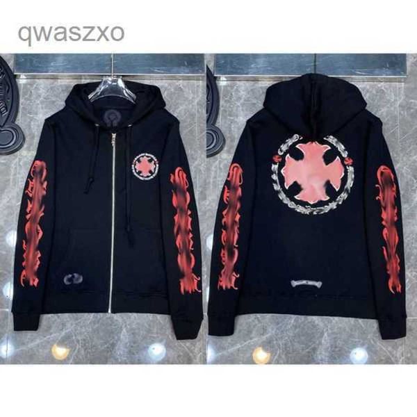 

mens luxury heart classic jackets sweatshirts fashion chromes designer hoodies ch zipper hooded sweater cross pullover sanskrit hoodie6hof, Black