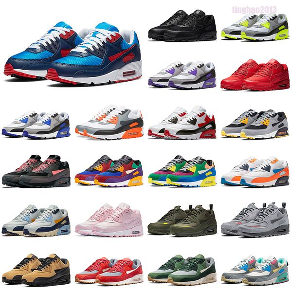 

90 90s mens running shoes og designer bred am total be true camo green grape infrared london men trainers sneakers