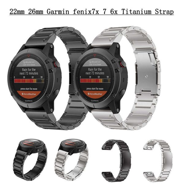 

watch bands tactix for garmin 22mm 26mm quickfit titanium straps fenix 7x 6x 7 6 descent mk1 mk2 epix gen 2 wristband t221213, Black;brown