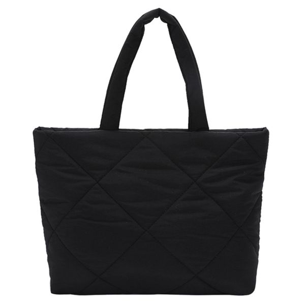 

cruise 2023 fashion bag women handbags winter cotton padded handle bags casual female solid color quilted large capacity tote shoulder bag