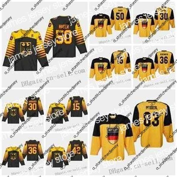 

college hockey wears college hockey wears thr custom 2019 iihf world championship germany jersey 83 eonhard pfoderl 42 yasin ehliz seidenber, Black