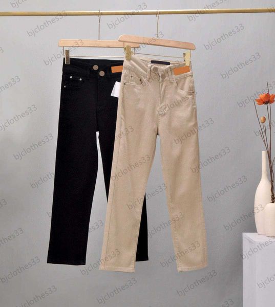 

jeans women two buttons straight stretch denim pants solid color soft fabric high elastic pockets slimming jean trousers fashion designer wo, Blue