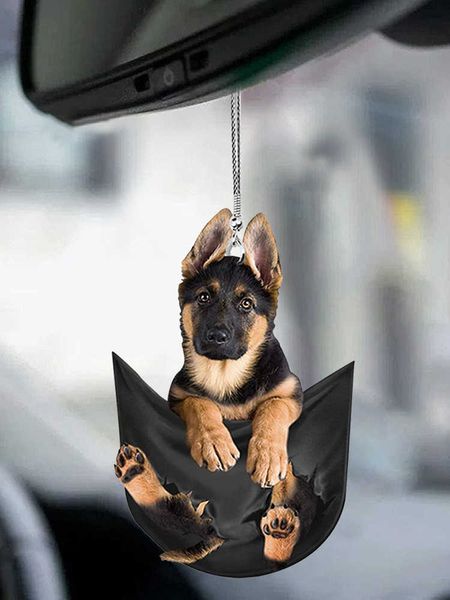 

interior decorations car pendant practical rearview mirror interior decor hanging puppy shape mini puppy car hanging toy gift t221215