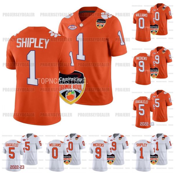 

clemson tigers 2022-23 orange bowl football jersey ncaa college dj uiagalelei will shipley antonio williams jeremiah trotter jr. r.j. micken, Black