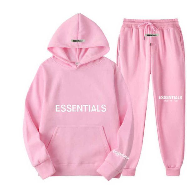 

essentials luxury men's tracksuits sweatshirt letter hoodies fashion men women sportswear 2 piece pants suit hooded sweater casual pul, Gray