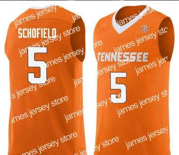 

basketball jerseys custom xxs-6xl vintage men tennessee vols admiral schofield #5 college real embroidery jersey size s-4xl or custom any na, Black;red
