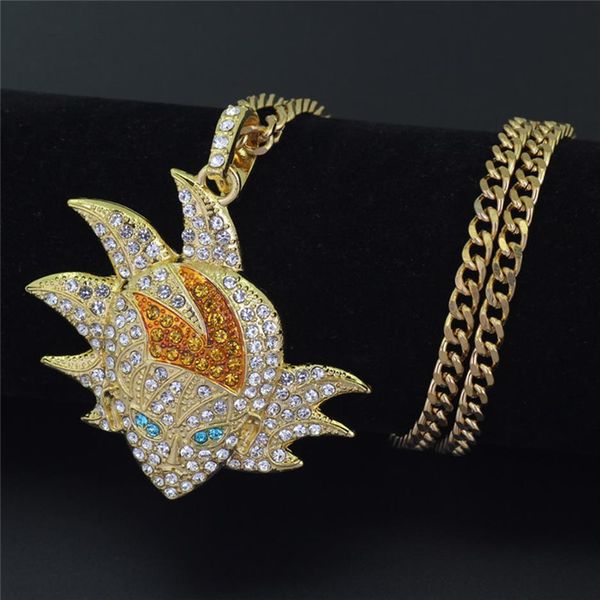 

new hip hop cartoon anime character pendant men necklace jewelry 5mm 30inch stainless steel cuban chain304h, Silver