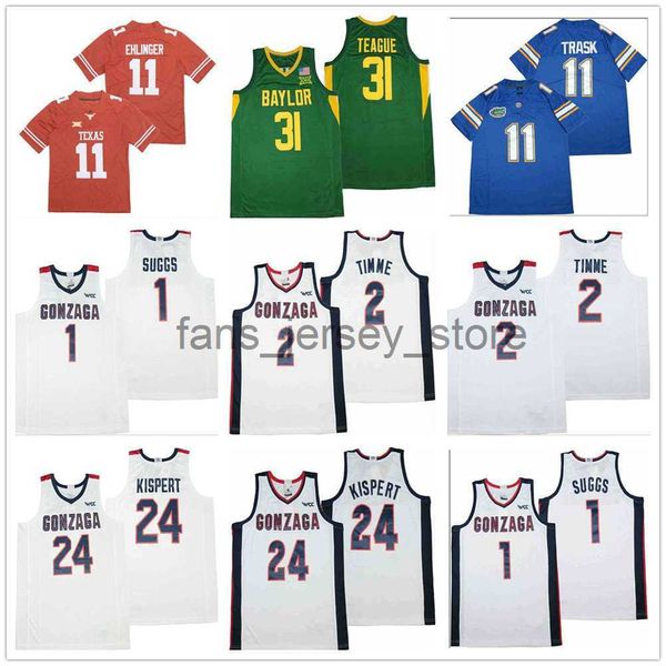 

stitched ncaa college basketball jerseys gonzaga 1 jalen suggs 2 drew timme 24 corey kispert texas longhorns 11 sam ehlinger baylor 31 macio, Black