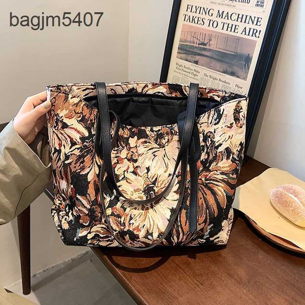 

factory 50% fashion bags wholesale and retail texture large capacity women's new bucket ethnic graffiti flower shoulder shopping
