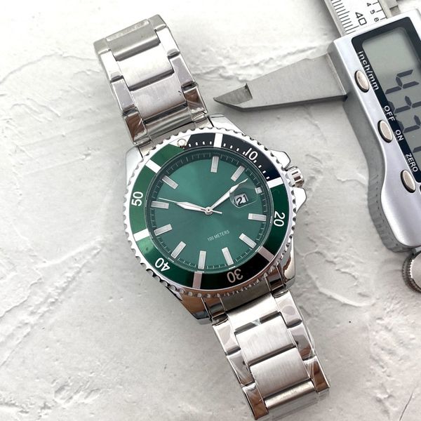 

wristwatches for men 2022 new mens watches three stitches quartz watch luxury brand with calendar function steel belt men fashion ar type, Slivery;brown