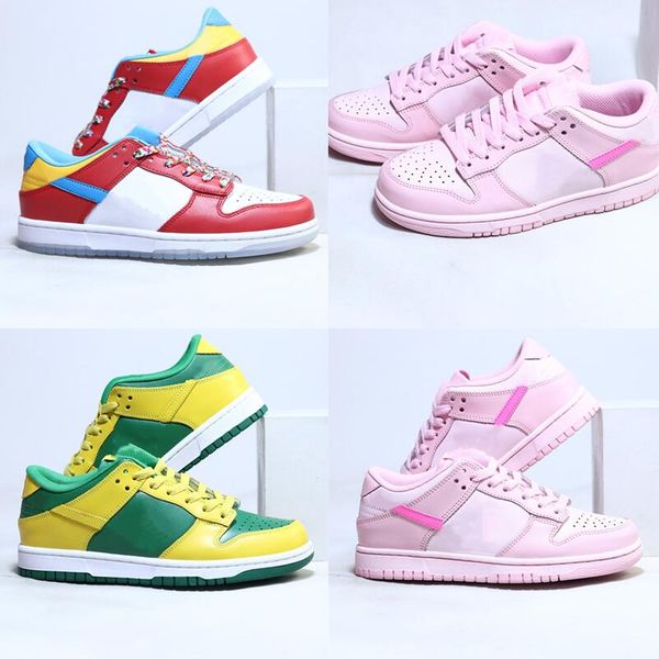 

fruity pebbles basketball shoes reverse brazil sneakers triple pink yellow-green upper rubber outsole