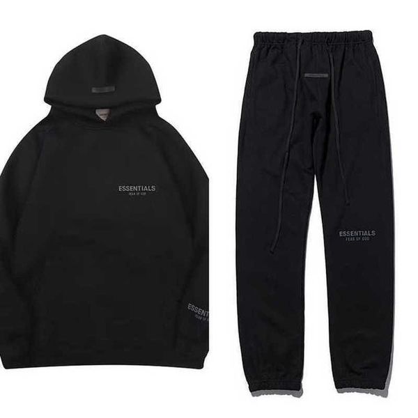 

essentials men's luxury tracksuits sweatshirts hoodies fashion letter men women sportswear pant suit hooded sweater casual pullover co, Black