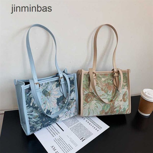 

factory 50% fashion bag literature and art girl new korean oil painting texture h autumn winter one shoulder armpit small square