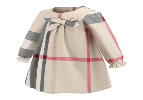 

baby girls dresses designer clothing cotton children long sleeve costume kids girls plaid party clothes dress7261257, Red;yellow