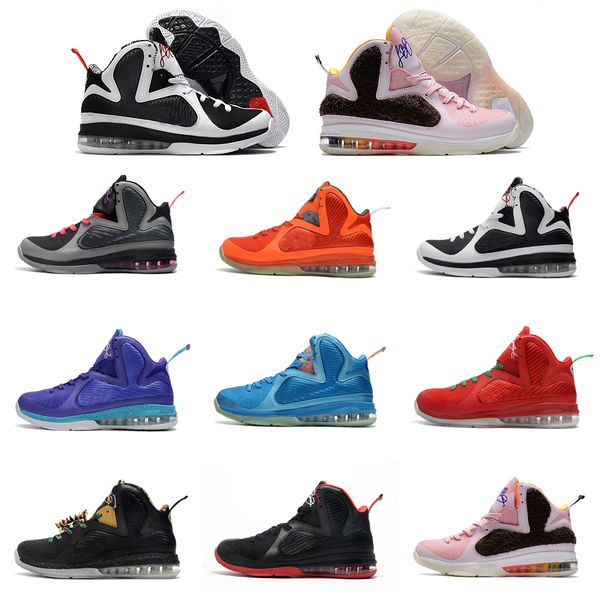 

basketball shoes james lebron 9 hight for men bhm big bang black white navy blue outdoors sports sneakers running shoe