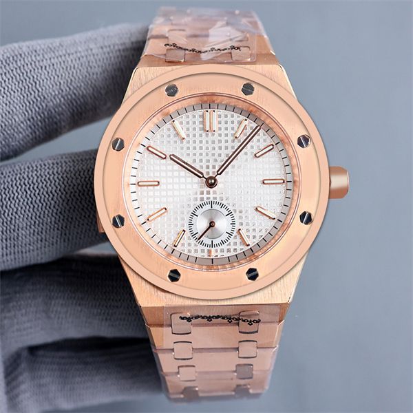 

mens automatic mechanical watches classic style 42mm full stainless steel strap wristwatches sapphire super luminous royal montre de luxe lu, Slivery;brown