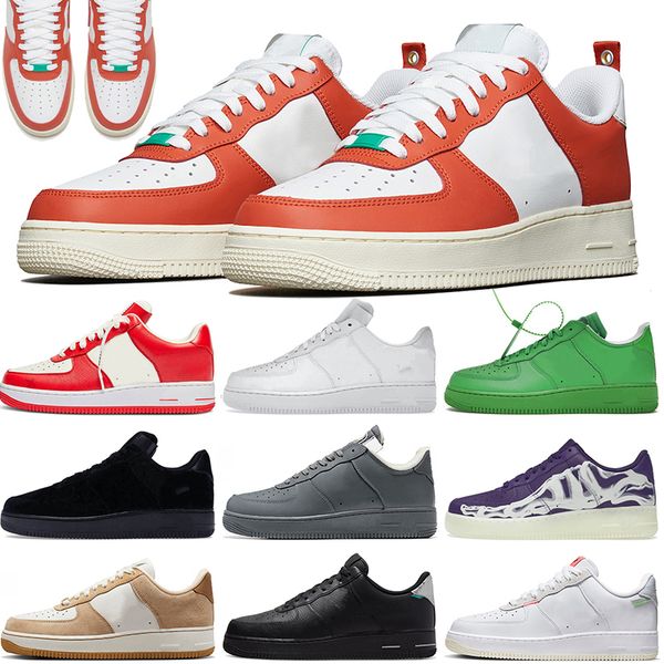 

women men casual shoes platform one sneakers low goost grey offs white team royal comet red brown purple skeleton orange aiforces one mca un